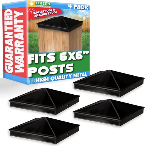 6x6 fence post caps - 6x6, black