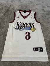 Philadelphia 76ers Adidas Allen Iverson Jersey Mens White Small +2 Length