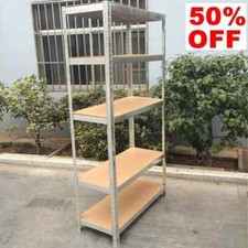 5 Tier Racking Heavy Duty Garage Shelving Storage Shelves Boltless Steel Unit