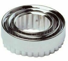 Pastry Cutters Crinkled Stainless Steel Set of 3 Tarts Mince Pies Quiches