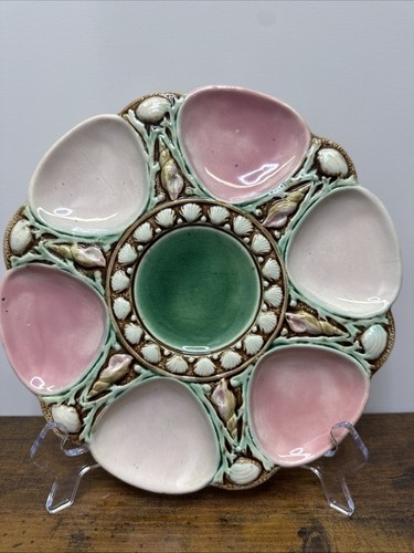 Majolica clam oyster plate - majolica,