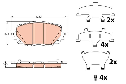 Trw gdb2285 brake pad set - trw,
