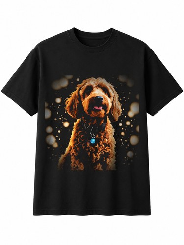 Detailed cockapoo glowing dog - detailed,