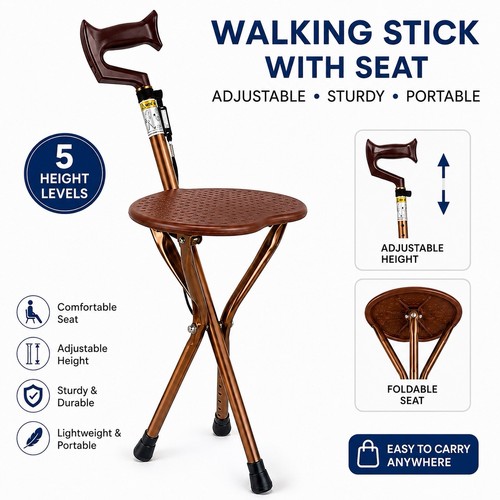 Adjustable walking stick with - adjustable,