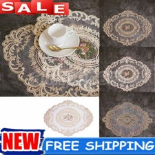 Heat-resistant Lace Fabric Embroidery Placemats Dining Table Mats Pad Doilies