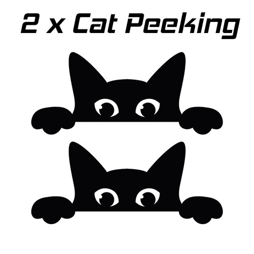 Peeking cat vinyl sticker - cat,