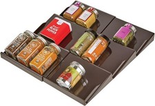 mDesign Seasoning and Spice Rack Expandable Spice Storage 3-Tiered Drawer. NEW