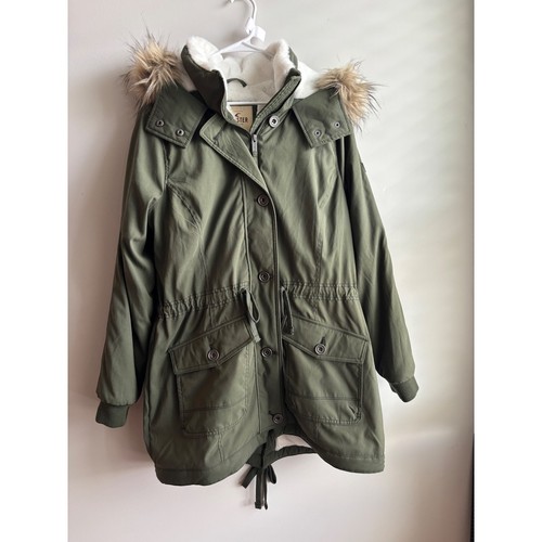 Hollister olive green parka - olive,