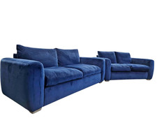 Snug Shack Blue Velvet Sofa
