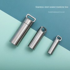 Waterproof Pill Box Case Bottle Brass Container Keyring Medicine Capsule Holders