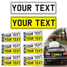 2x Personalised Kids Number Plate Decal Sticker for Children's Electric Ride Car