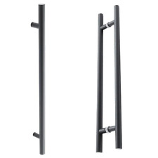 Matt Black Pull Handle Front Door Entrance Bolt Fix or Back to Back - 800-1800mm