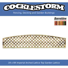 1ft High x 6ft Wide Timber European Arched Lattice Garden Trellis Panels