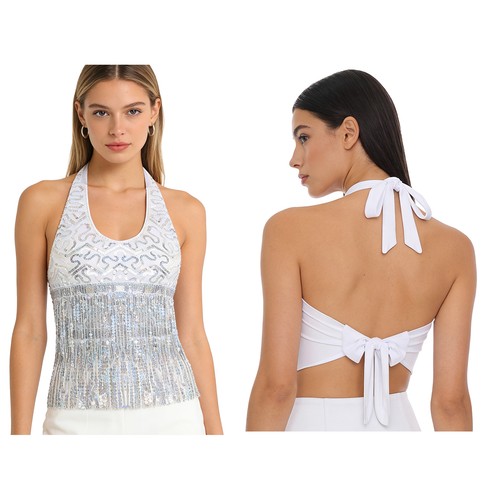 Women sequin halter bra top - women,