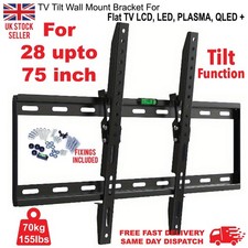 TV Wall Bracket Tilt Mount for 28 32 40 42 46 50 55 65 up to 75" TVs Tilting