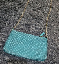 new primark Blue metal gold chain strap shoulder bag handbag