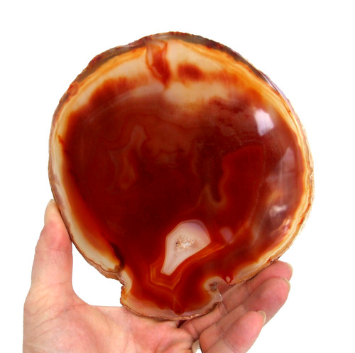 Banded orange agate slice - agate,