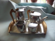 1950s Picquot Ware Mid Century Tea Set With Original Tray