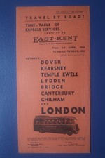 East Kent Coach Timetable 1938