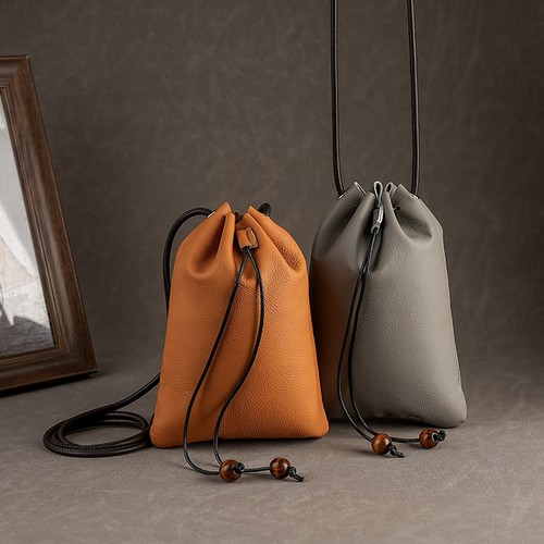 Genuine leather drawstring - genuine,