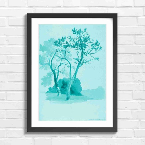 Orchard trees artistic drawing - artistic,