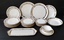 24 Piece Limoges Porcelain Service Signed Raynaud Gold Decor Louis XVI Style