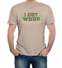 I Got Wood Mens T-Shirt Zombie Funny Shaun of the Dead Movie Retro