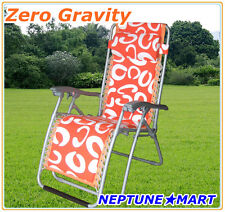 『NEPTUNE』Super New Folding Lounge Chair Beach Recliner With Pillow LC01 ORG &WHT