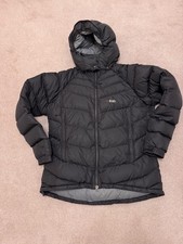 Rab Womens Ascent Jacket - Black Down Fill Puffer Coat - Detatchable Hood -UK 16