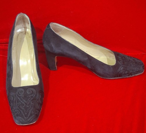 1940s 1950s suede black size - black, 5