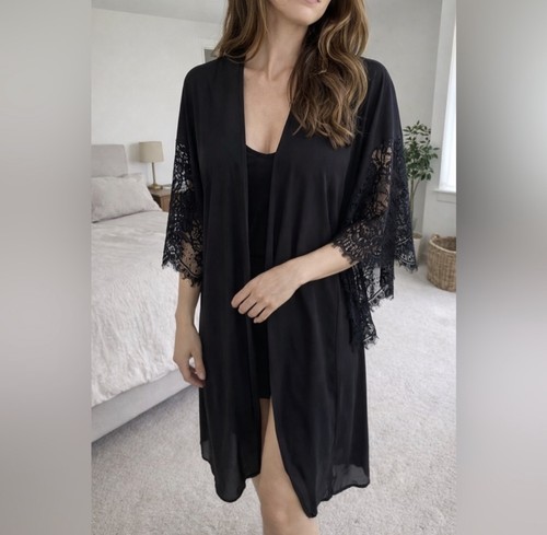 Oysho black kimono robe - oysho, /