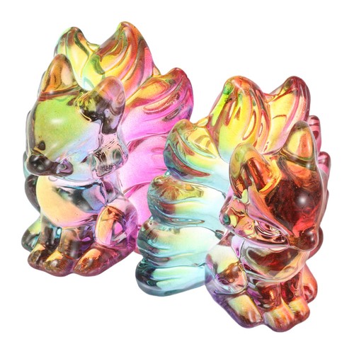 Pcs glass fox sculpture - 2,