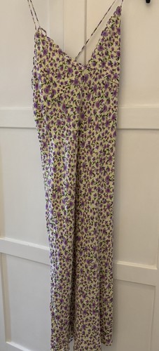 Zara purple floral neck - zara, v-neck
