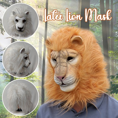 Latex lion mask - party, animal