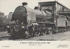Railway Photo Print SR N 31830 Exmouth Junction Shed 1962 Southern 2-6-0 Loco