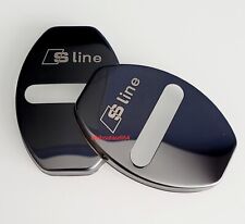 For Audi S-Line Black Door Lock Cover x 2 Fits TT A1 A3 A4 A5 A6 A7 A8 Q3 Q5 Q7