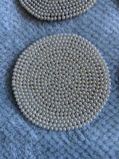 Vintage Laura Ashley Pearl Style Drink Coasters/Mats x 6  Rare 10.5 cm