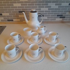 Royal Doulton  Morning Star  Bone China Six Person Coffee Set - Made in England