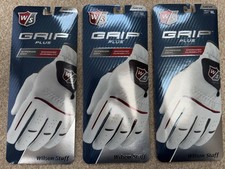 Wilson Staff Grip Plus Mens Left Hand (RH Golfer) Golf Glove Size ML x 3 Gloves