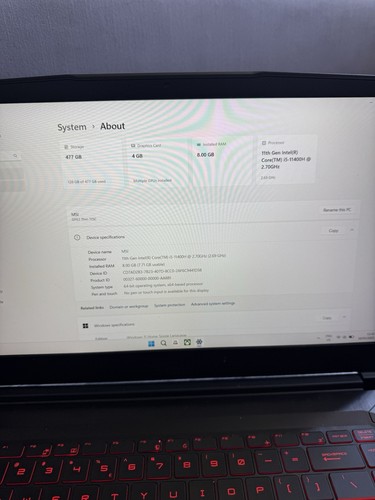 Msi gf63 thin gaming - 15.6",