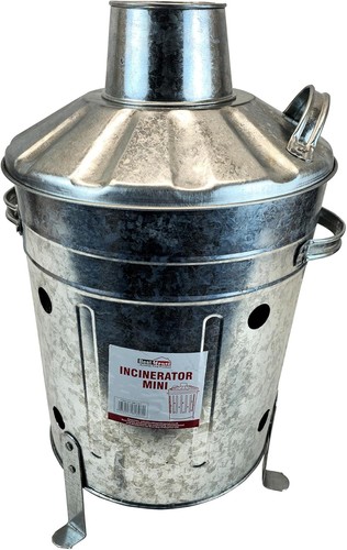 Galvanised metal incinerator - incinerator, |