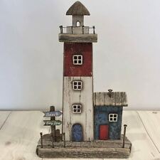 Rustic Lighthouse Wooden Village Indoor Home Ornament Bathroom Sea life Nautical
