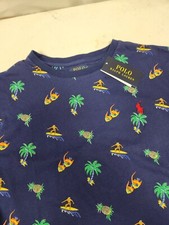 Ralph Lauren Polo Shirt Mens Size Medium Hawaiian Tee Surf Pineapple Palm Tree