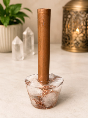 Clear quartz copper orgonite - quartz,