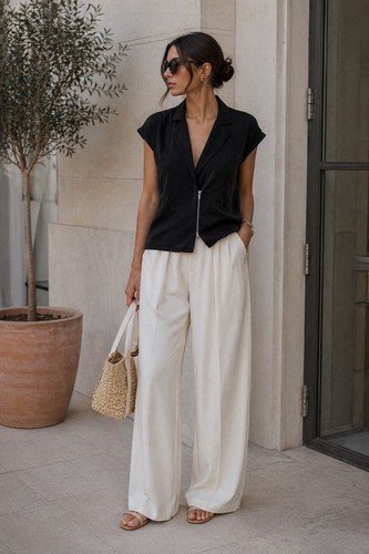 Zara sleeveless zip front - zara,