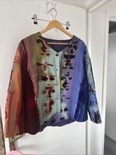 Carole Waller Hand Painted Silk Velvet Jacket No Walking Canvas Jewel Colours
