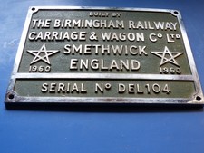 BR Class 33 BRCW Worksplate D6512 33011
