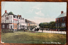 PARK AVENUE, WHITLEY BAY Antique 1919 BROWN RAWCLIFFE Coloured Photo Post Card