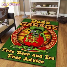 Rat Fink Art Rug Hot Rod