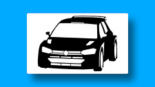VW Polo GTI R5 Rally 2 Rally Car Vinyl Sticker - Black Car White Background